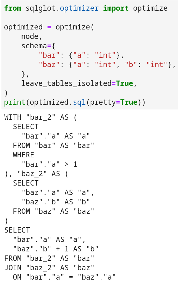 Optimizer Output