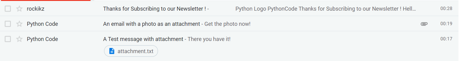 List of the Top 3 emails
