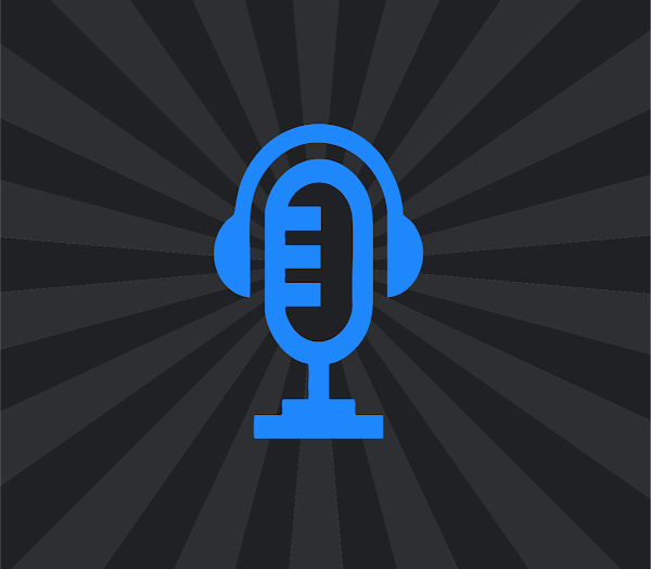 Blue color Mike and earphone illustration