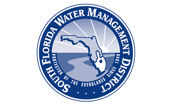 South Florida Water Management District emblem with Florida and river design